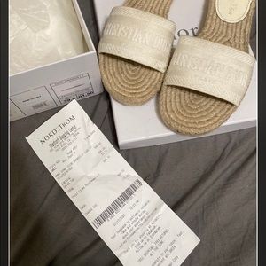 Christian Dior ivory Granville slides size 39.5